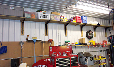 standard brackets used for garage storage